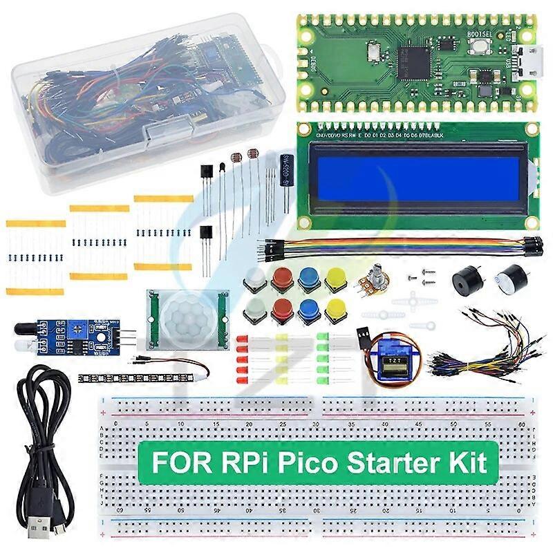 Starter Kit For Raspberry Pi Pico Development Board Breadboard LCD Module Python Programming Beginner Kit SG90 Servo LCD1602