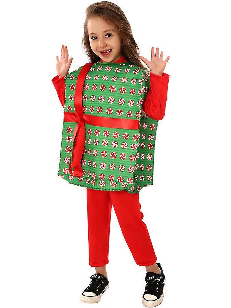 Yeni Yıl Noel Noel Baba rol yapma kostüm hediye kutusu rol yapma komik Noel giydirme parti performans kostüm tulum
