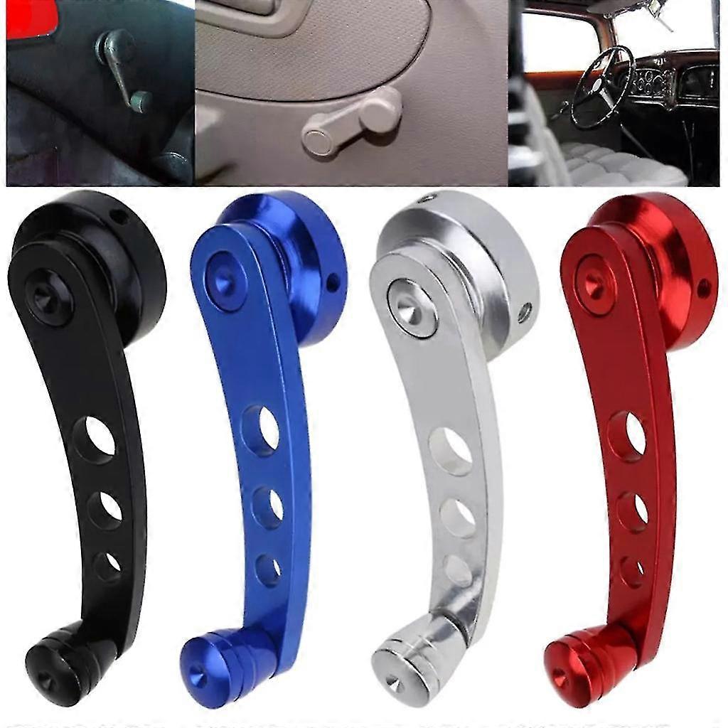 2x Black CNC Billet Aluminum Window Crank Handles – Universal For Hot Rod Chevy Ford Chrysler