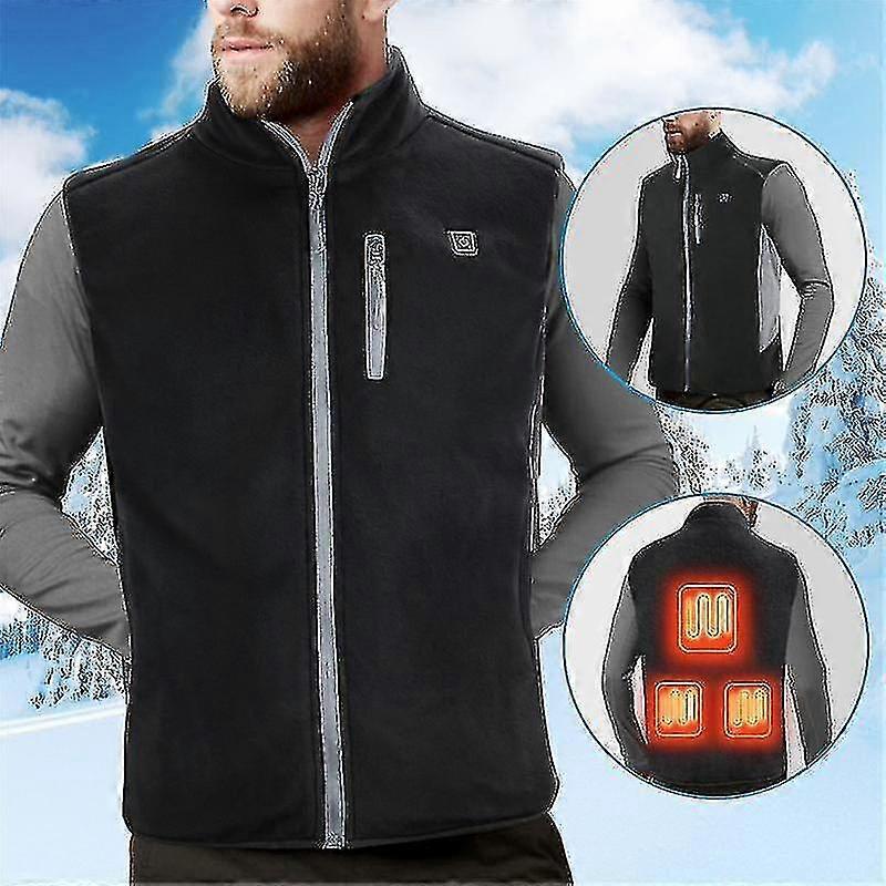 Värmeväst för män Lätt värmeväst Värmejacka 3 temperaturnivåer Elektrisk värmeväst för vandring Skidåkning