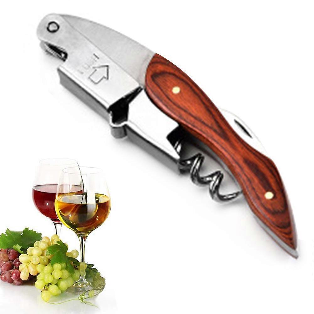 High-Quality Professional Waiters Corkscrew Wine Key with Ergonomic Rubber Grip