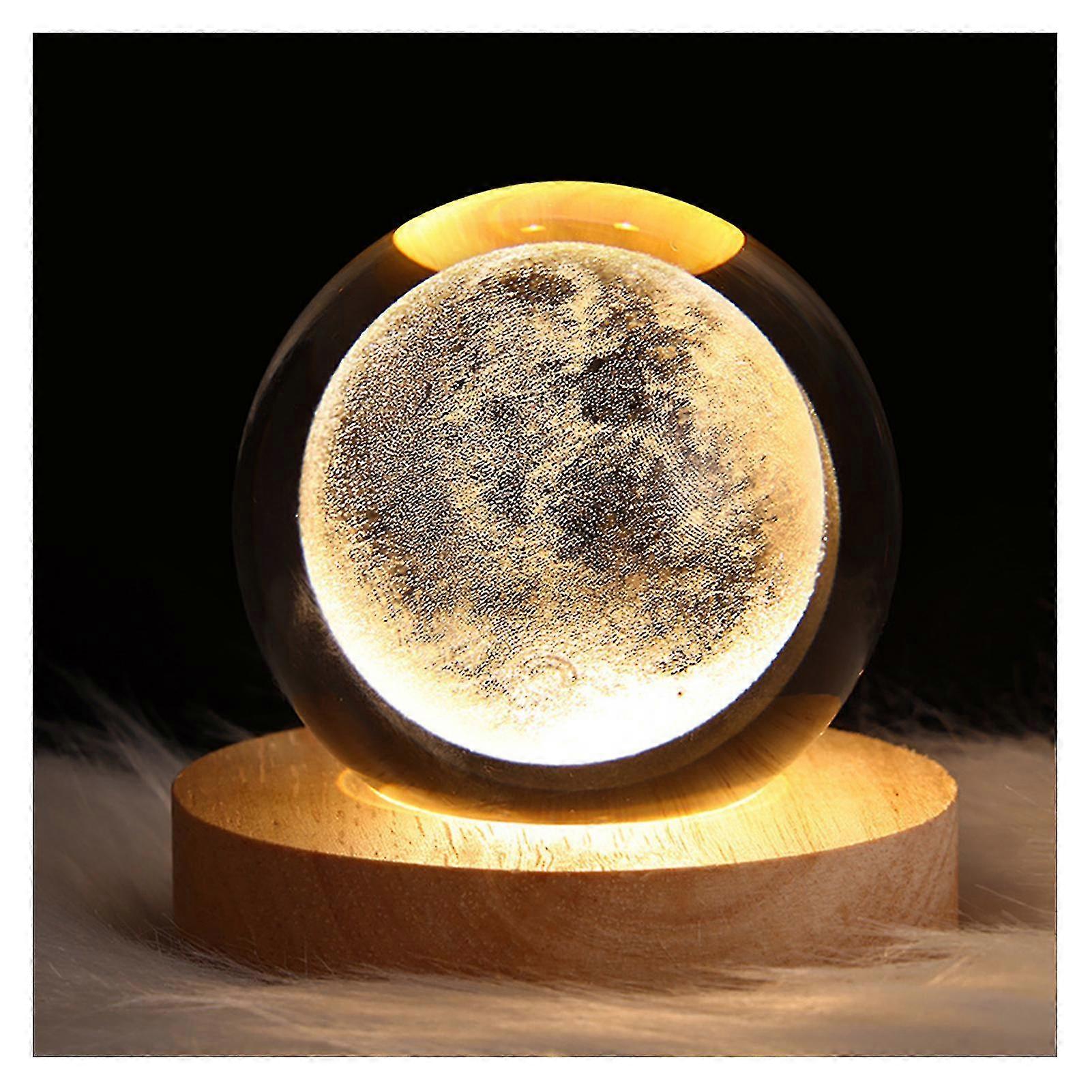 Quarto de cabeceira luz noturna Creative LED Moon Lamp LED madeira quarto cabeceira luz noturna