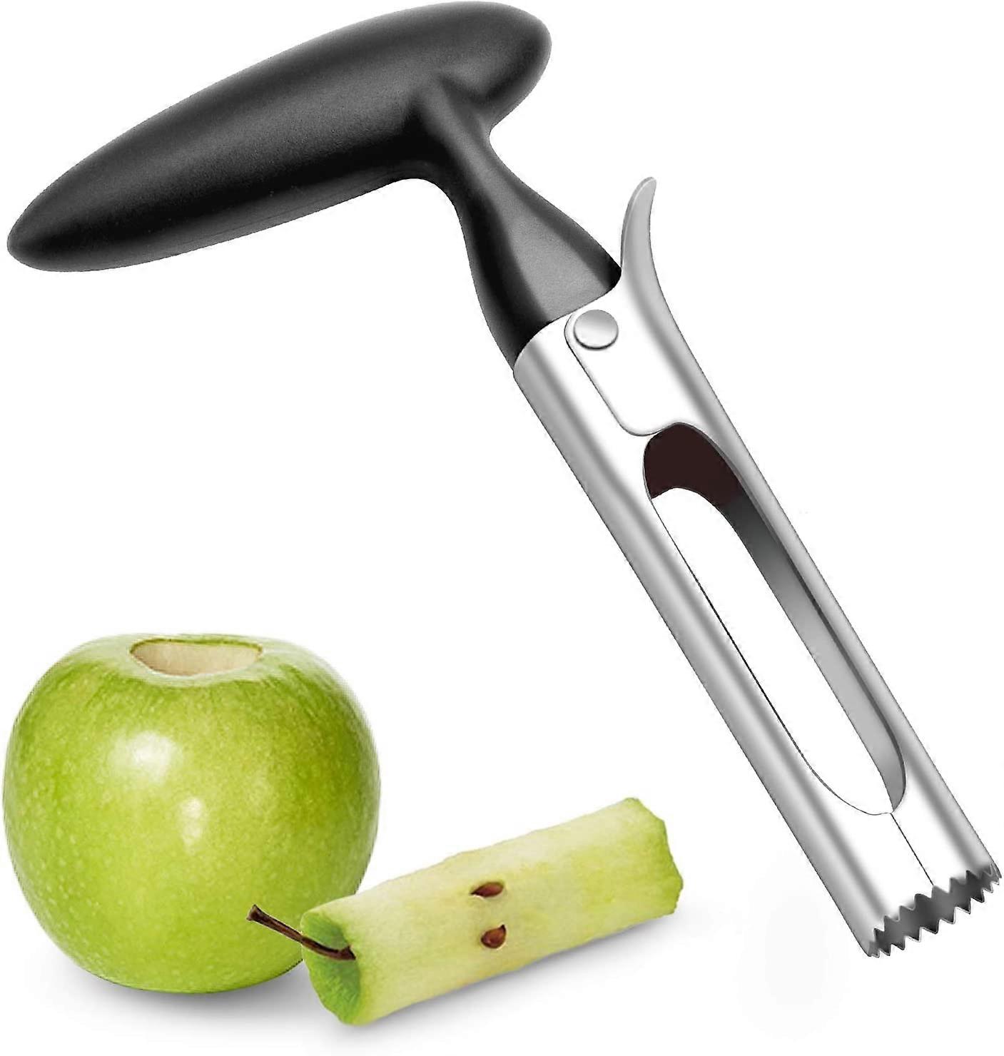 Black Asdirne Apple Corer, Apple Corer with ABS Handle and Stainless Steel Serrated Blade, Core Corer