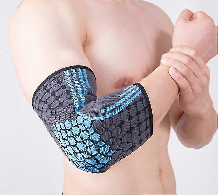 Gray BlueM Tendinitis Elbow Support - Arm Compression Sleeve, Unisex Elbow Support, Left/Right Support Elbow Support