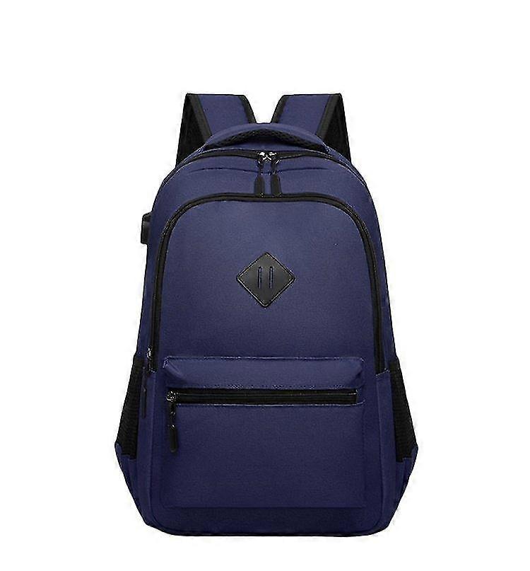 Backpack, Side Pockets, Padded Shoulder Straps, With Usb Plug,blue