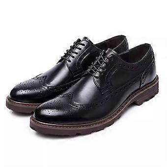 Men's Flats Comfort Brogue Shoes Wingtips Lace Up Leather Oxfords New Breathable