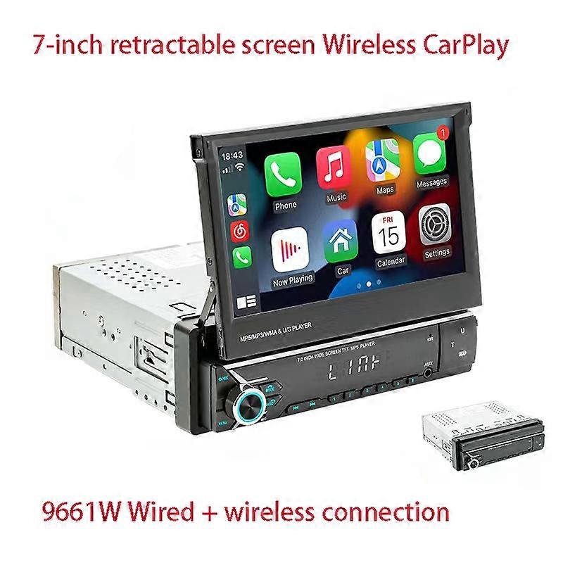 7 " Retractable Screen Car MP5 Player Carplay & Android Auto Bluetooth 5.1 Car intelligent System Car Radio Multimedia Player