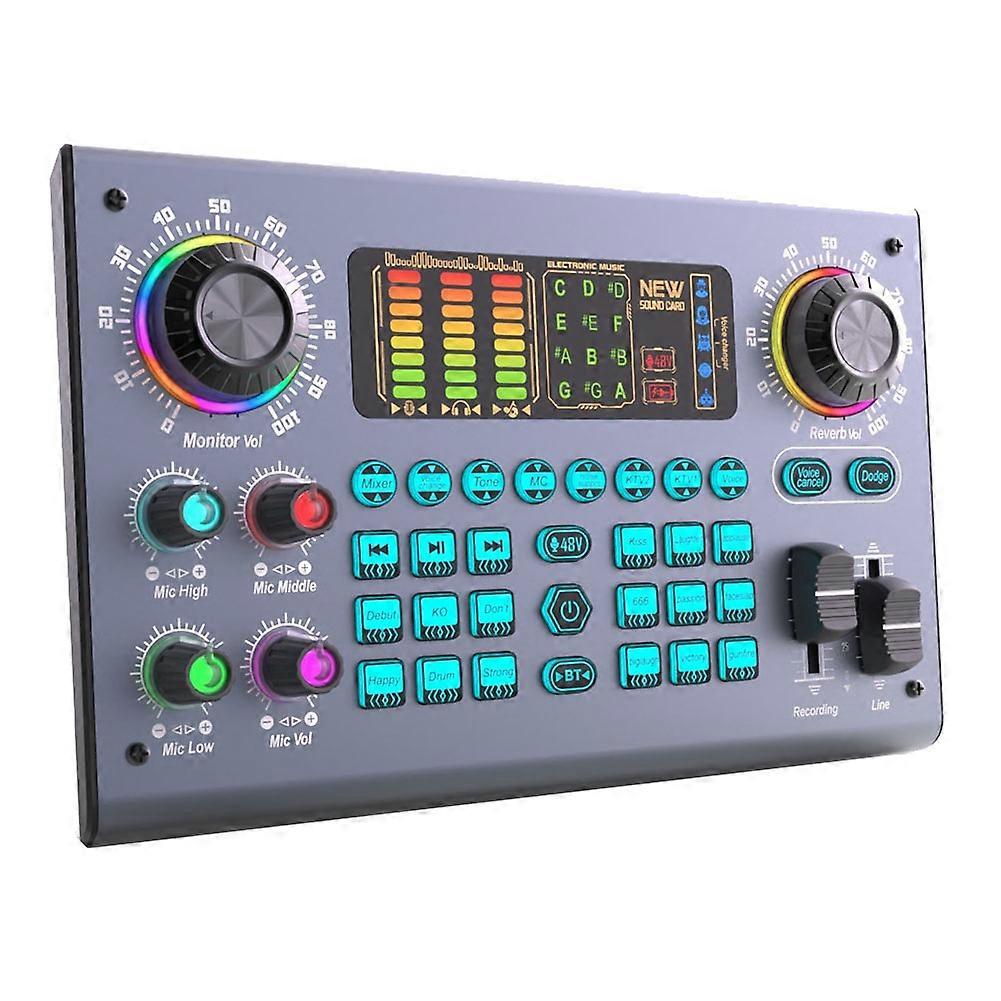 Professional Podcast Live Sound Card DJ Mixer Audio Mixer Equipment for PC Recording Singing Stream