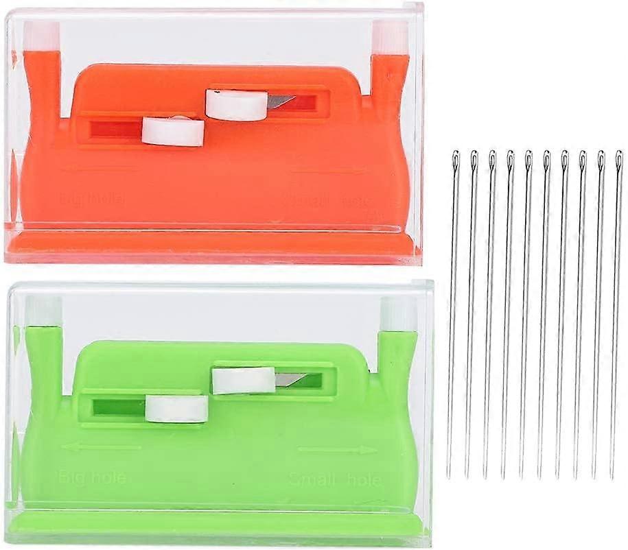 Thread Needle Threader, Needle Threader, Automatic Needle Threader Device, 2 Pcs Automatic Needle Threader Hand Needle Threader with Needles for Hand 