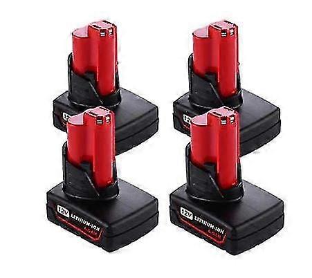 [4 Pack] milwaukee m12 compatible 6.0ah batteries