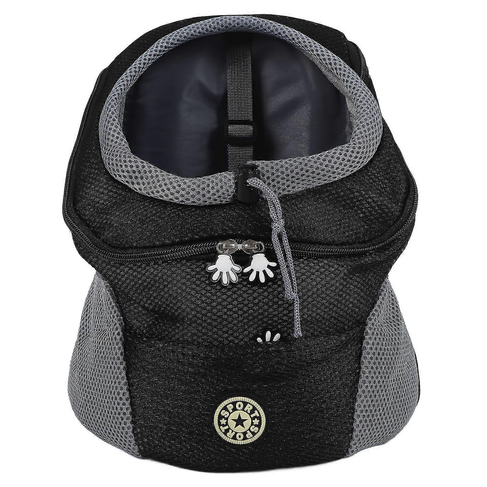 Spacious and Comfortable Black Pet Backpack - Environmentally Friendly Dog Knapsack