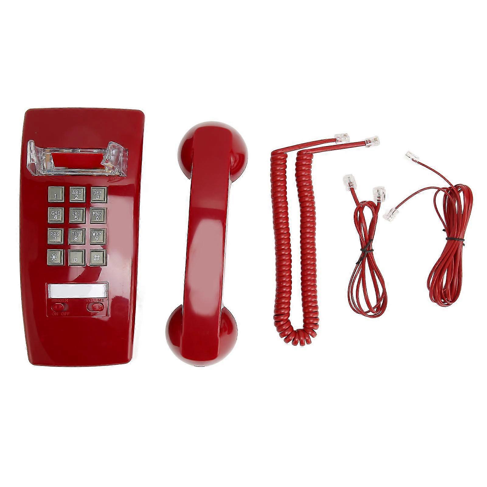 Waterproof Corded Telephone with Handset Volume Control - Red