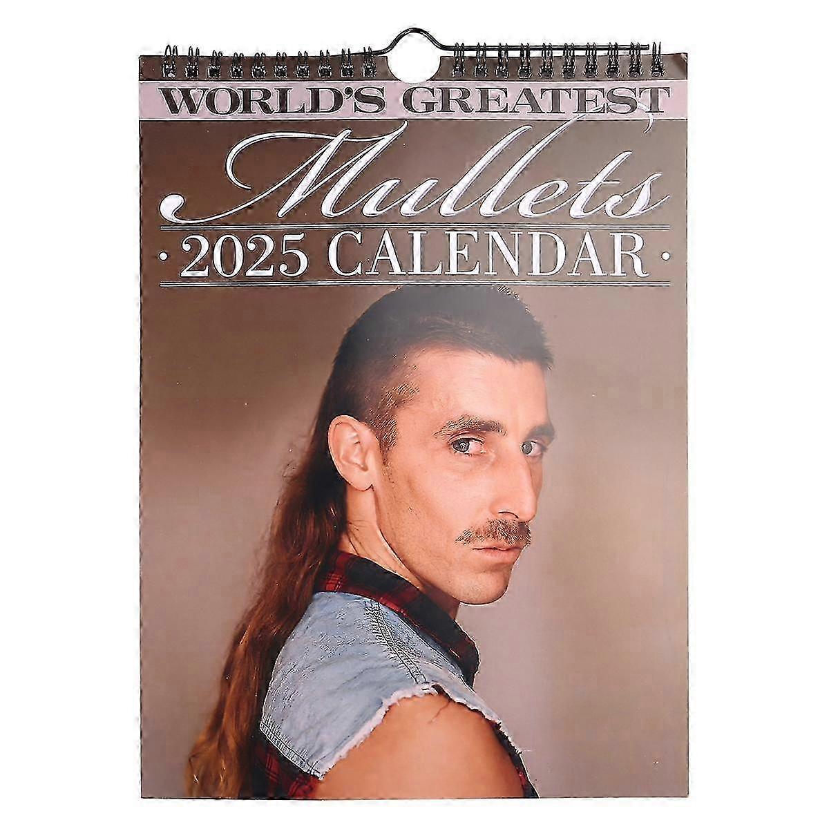 2025 Wall Monthly Calendar World'S Greatest Mullets Hanging Calendrier New Year Planner for Stocking Stuffers