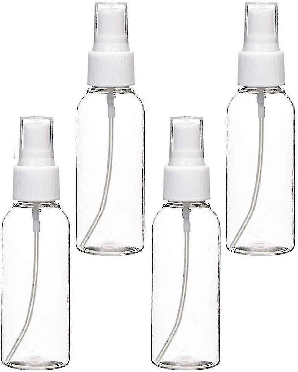 Spray Bottles, Transparent Empty Fine Mist Plastic Mini Travel Set, 2oz, 4 Pack
