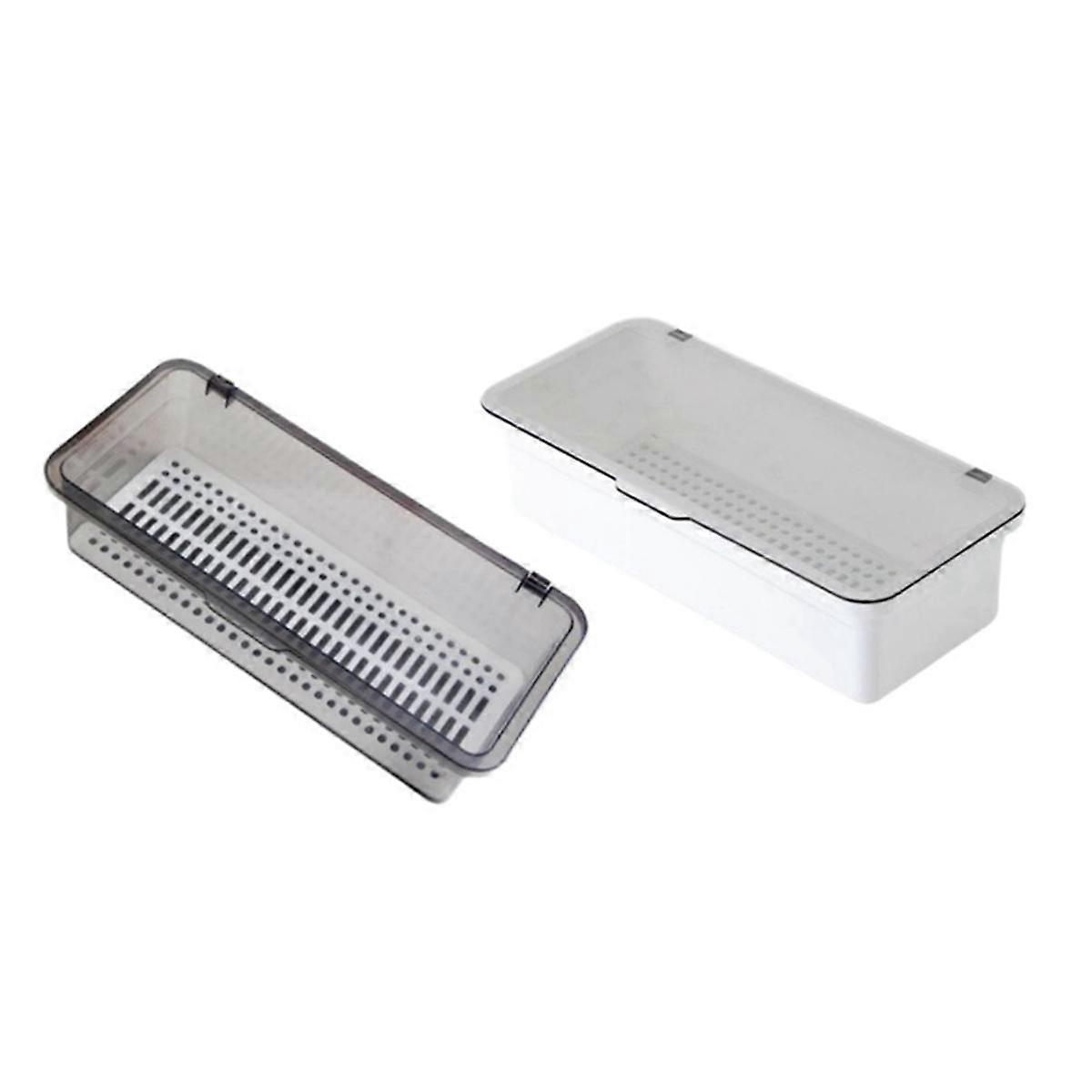 Drawer Organizer, Clear Vanity Desk Storage and Organizer, Make Up Holder with Lid for Bathroom Display Storage C