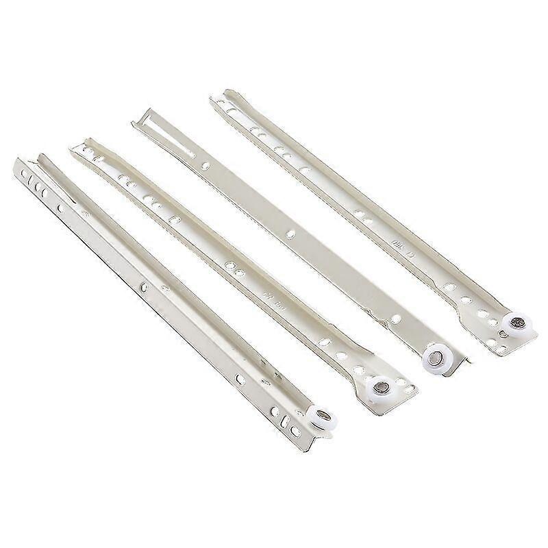 400mm High Quality Roller Drawer Slides/Slides White Metal Bottom Fixing 2 Sets