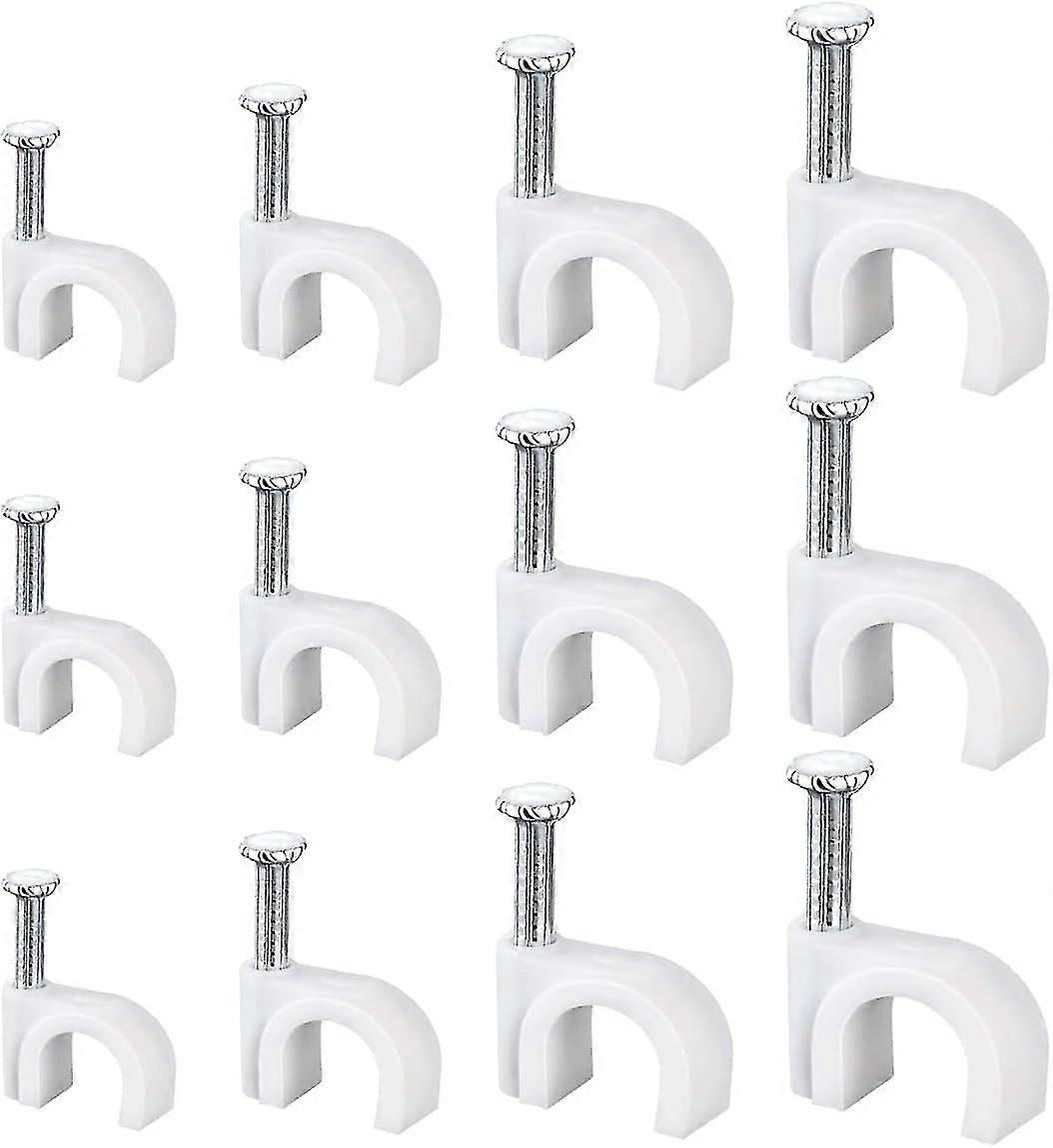 400 Pack Cable Clips 10mm, 8mm, 7mm, 6mm, White
