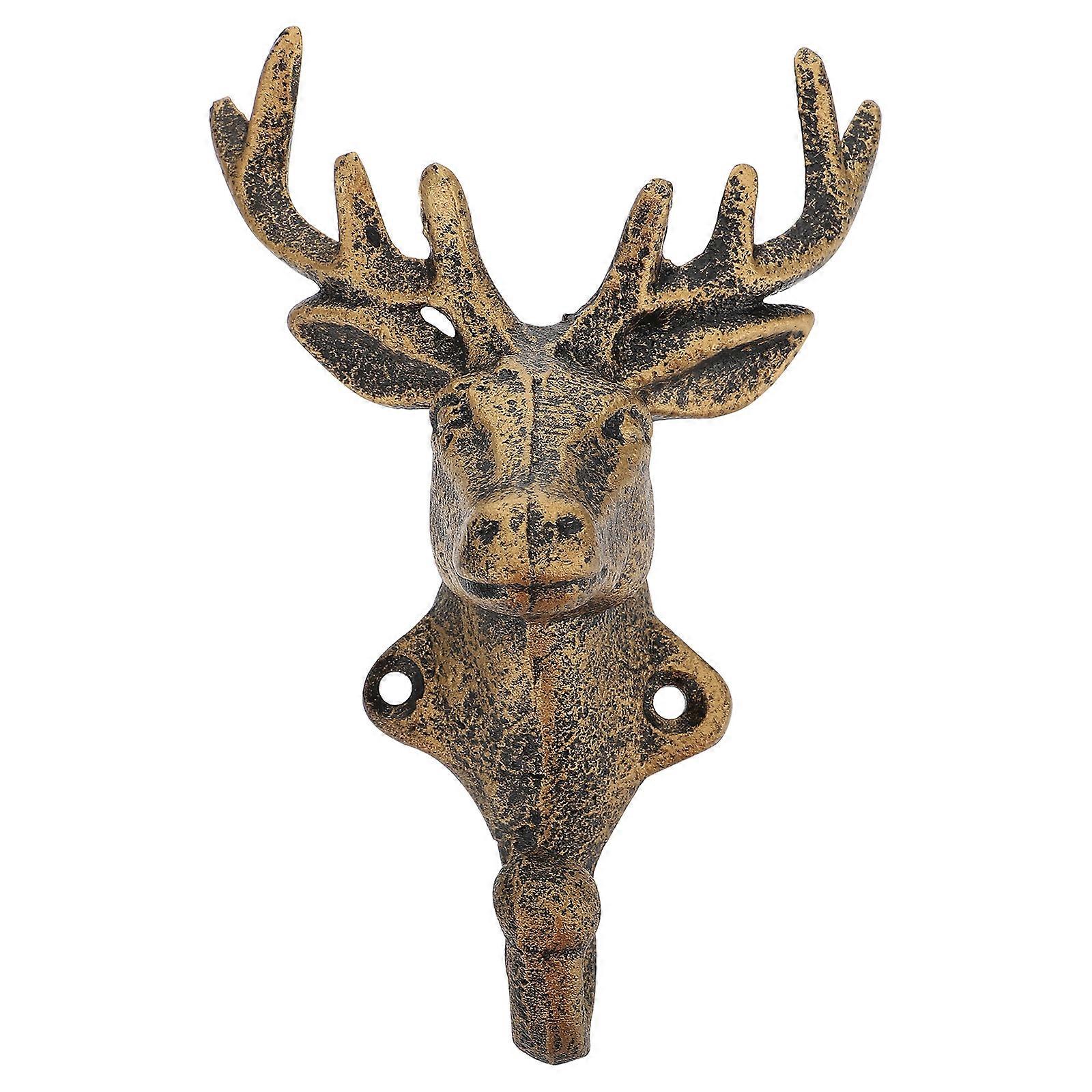 1 Pc Iron Hooks Home Hooks Decorative Deer Head Shape Hooks Retro Bar Hooks
