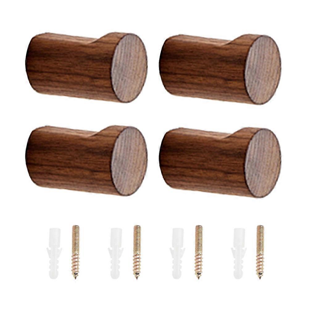 4 Pcs Small Beech Hook Wood Coat Hanger Handmade Craft Hat Rack Solid Wood