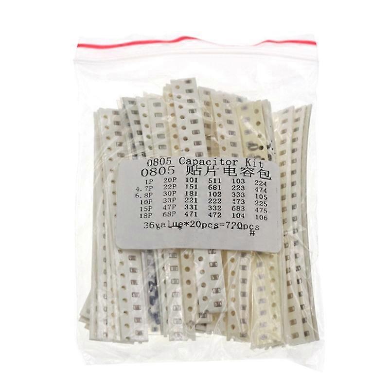 1206 0603 0805 مكثف SMD، 36 قيمة، 20 قطعة = 720 قطعة، عينات، طقم إلكتروني يمكنك تركيبه بنفسك
