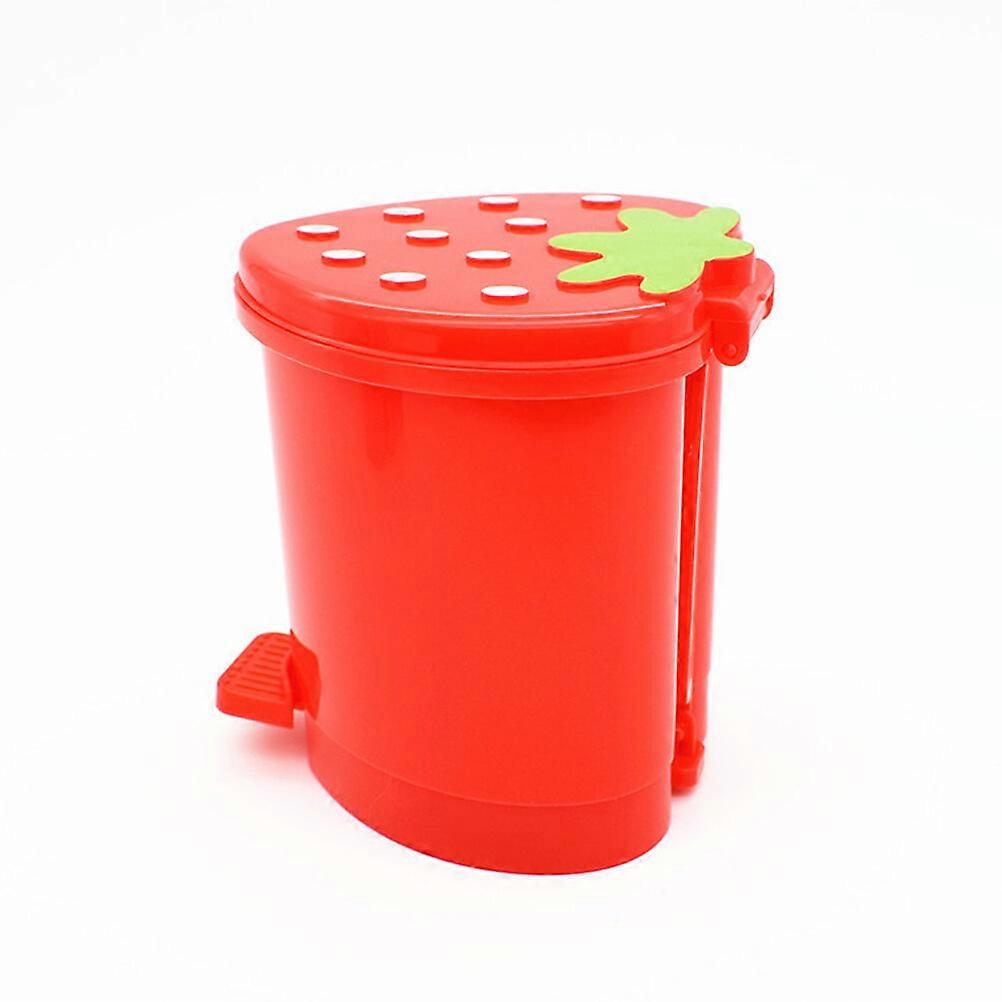 Adorable Strawberry Trash Bin Mini Home Desktop Garbage Storage Can Trash Holder