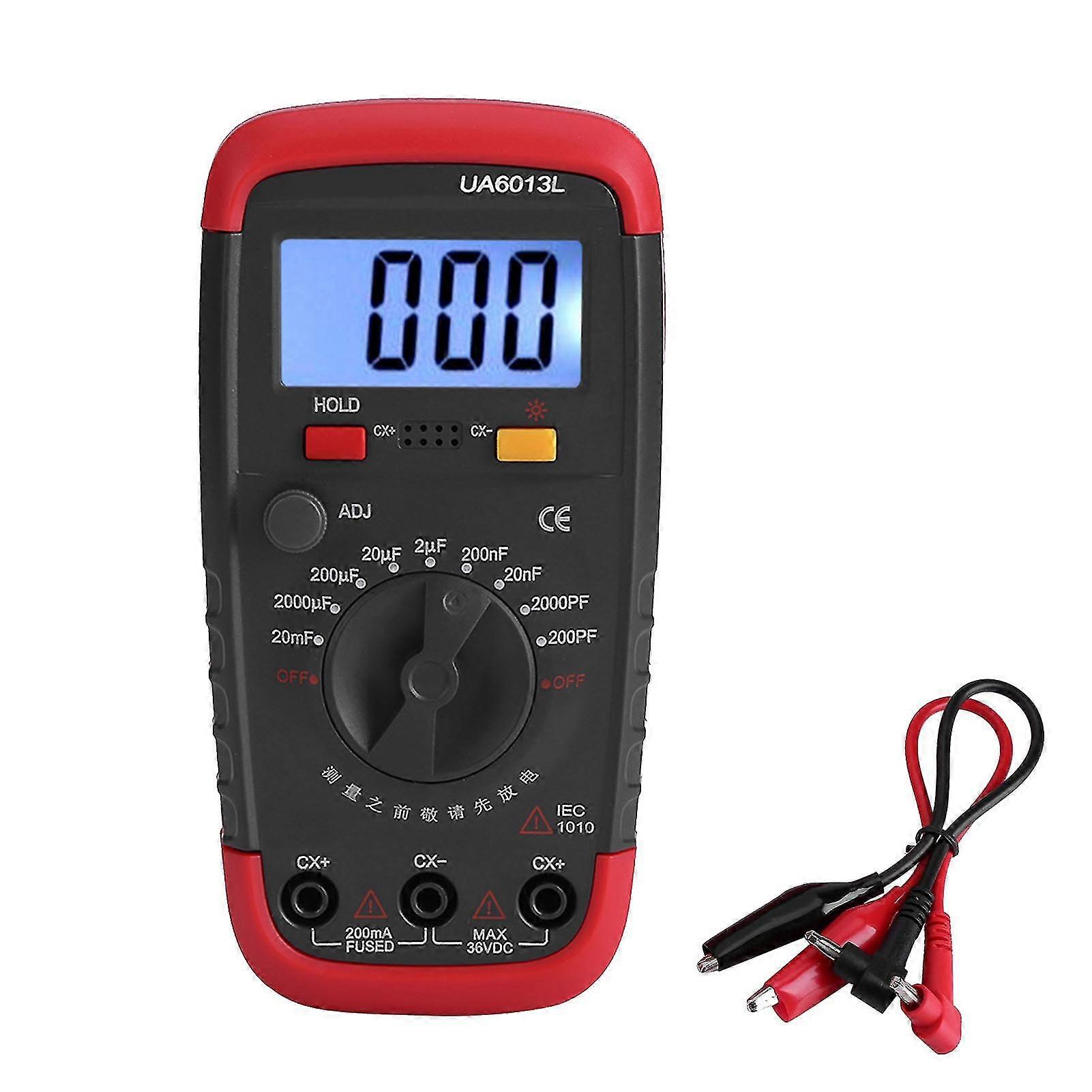xjUYIGAO Digital Battery Powered Capacitan Capacitor Meter Tester 6013L LCD Display-YM
