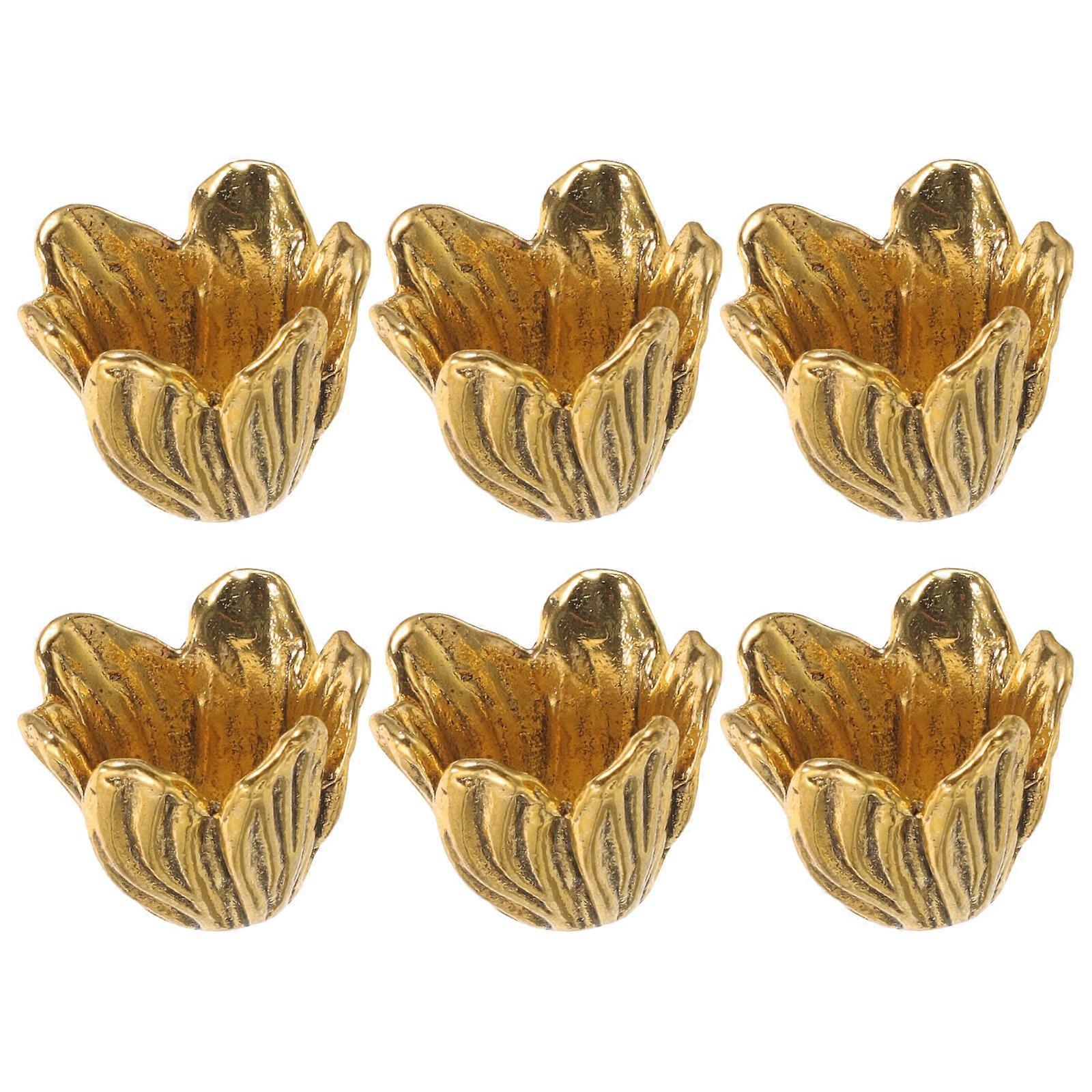 6pcs Blumenperlenkappe Metallperlenkappen Sortiment Blumenabstandsperlen-Endkappen