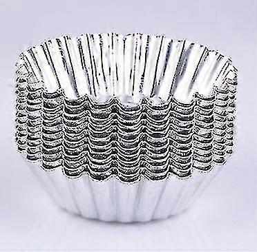 100pcs Metallic Silver Foil Cupcake Liner Muffin Molds-MXBC