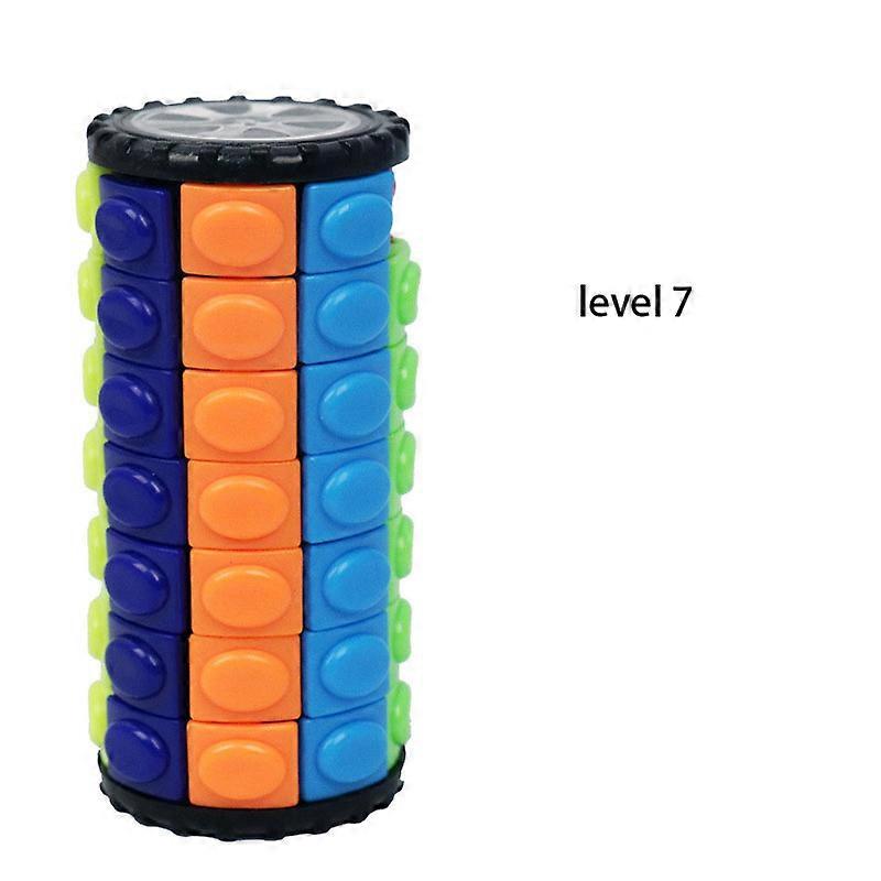 Magic Cube Anti-stress Tower Cube Stress Reliever Toys Decompression 3D Rotate Slide Cylinder Magic Cube for Kids Adults Gifts