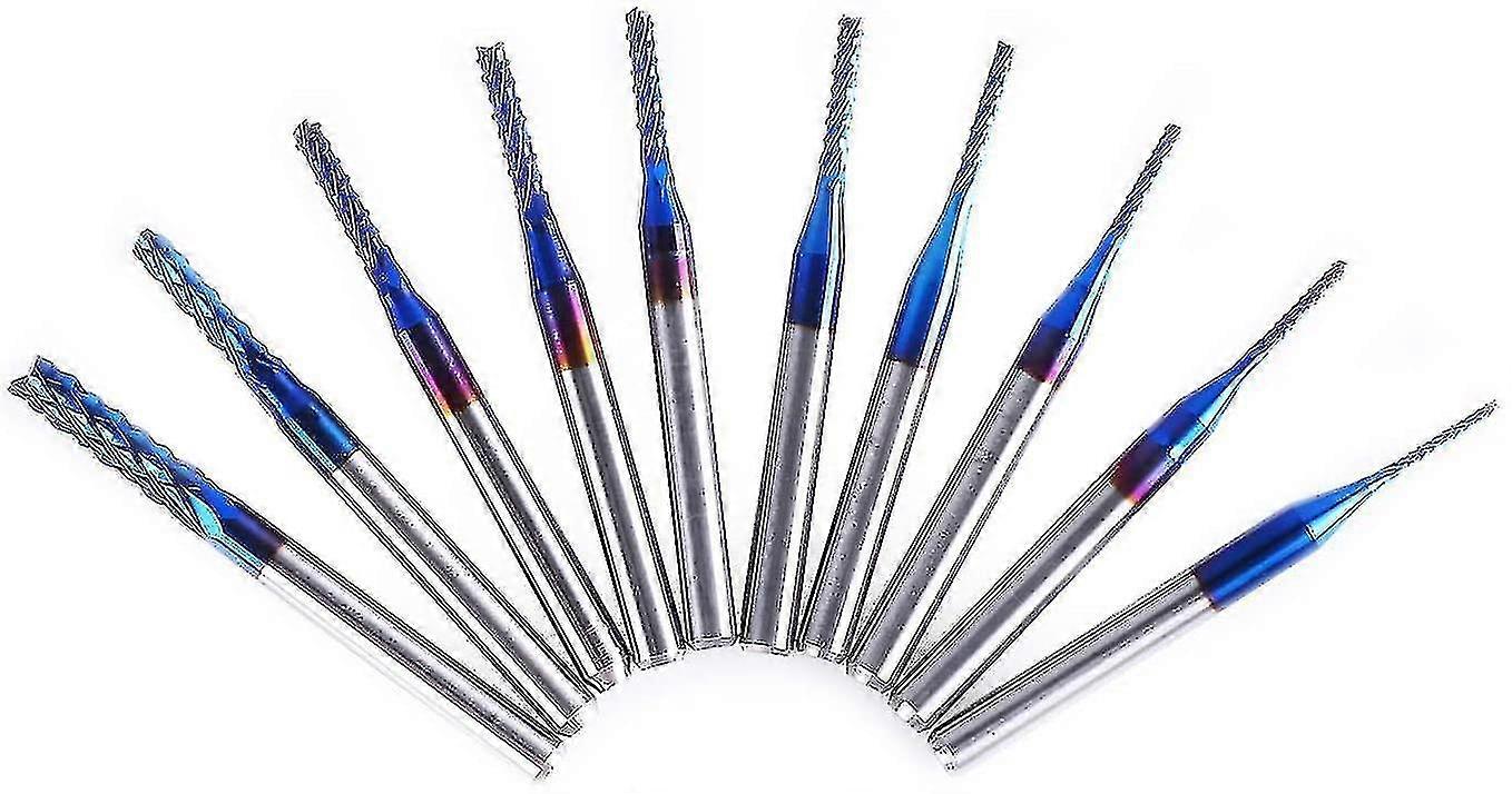 Pack Of 10 Router Bits For Carbon Fiber Hardwood Pcb Smt
