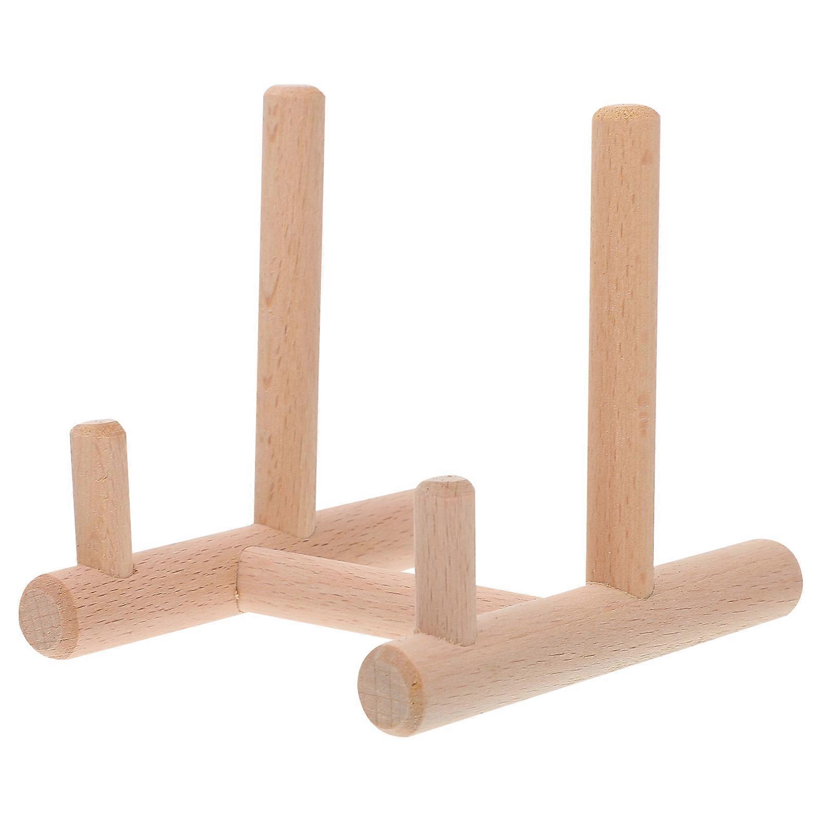 2 Sets Wooden Coins Wooden Table Easel Photo Frame Rack Wooden Frame Rack Dish Stand Photo Frame Holder