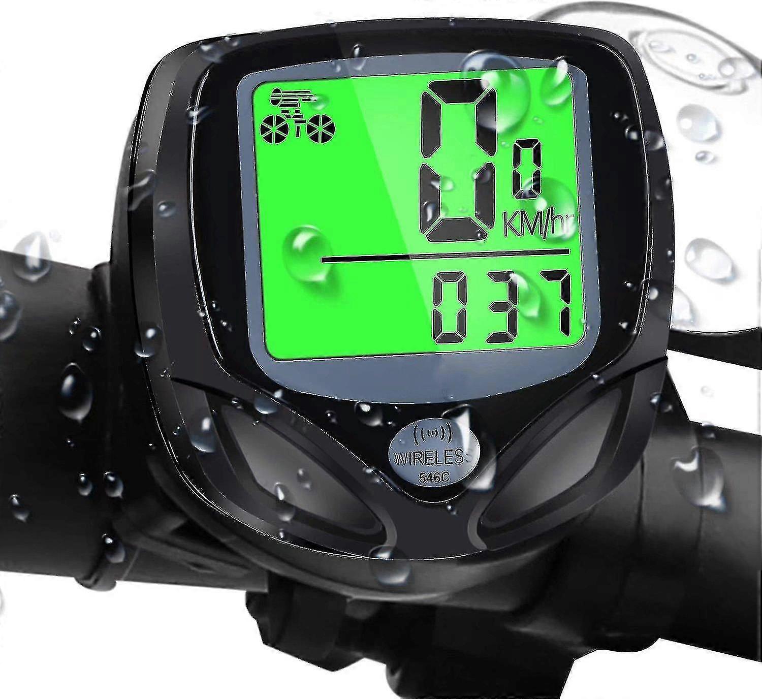 Fahrradcomputer Wireless Funktionen Wasserdicht LCD Geschwindigkeit Fahrrad Tachometer Fahrrad Computer1pcsschwarz