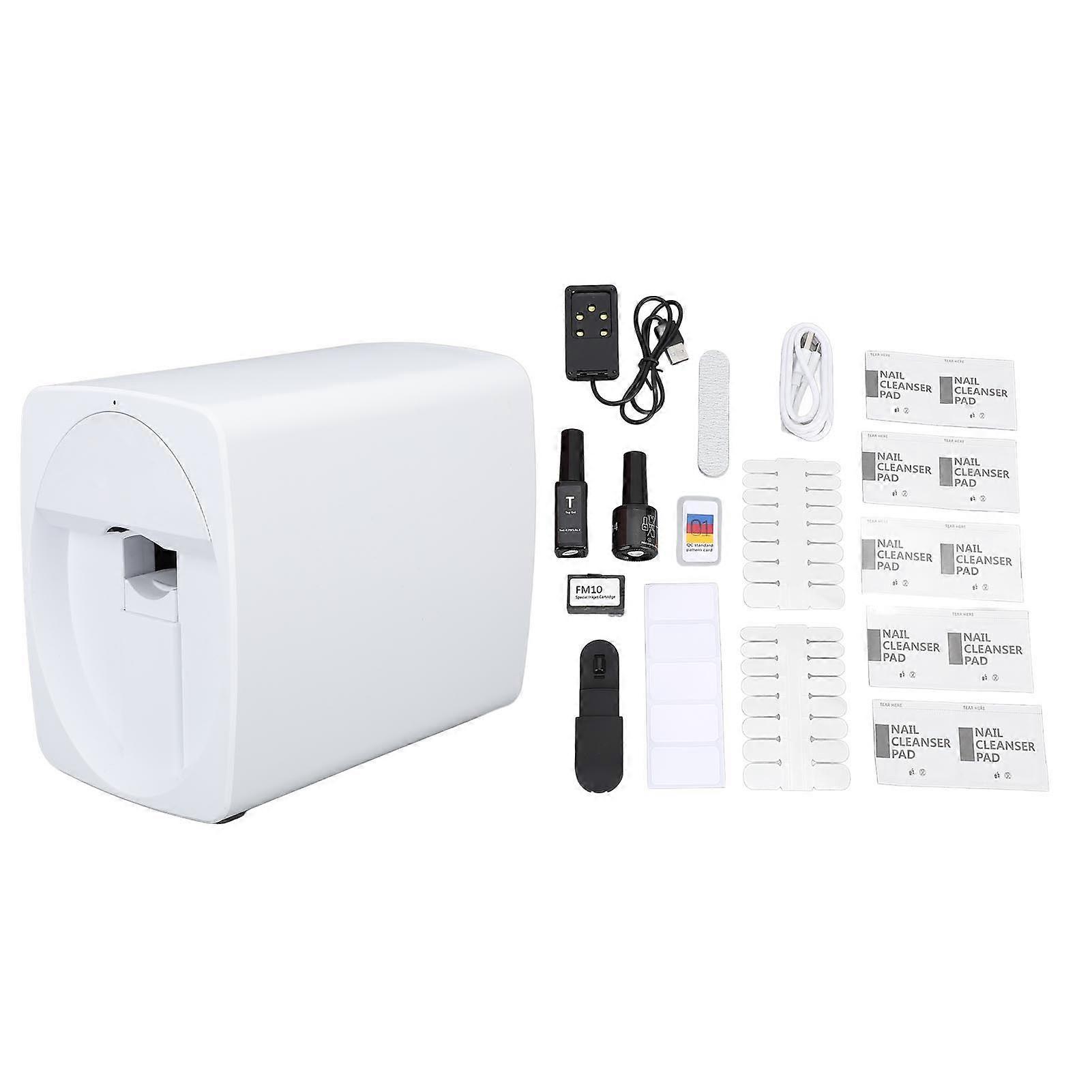 Nail Printer Smart App Control Camera Identification Portable DIY Nail Art Color Printing Machine for Home Travel Party White