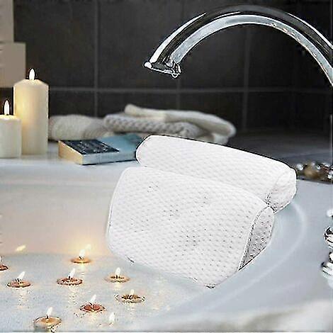 Bath Cushions, Luxury Pillows For Bath And Spa With 4d Air Mesh Technology And 7 Suction Cups