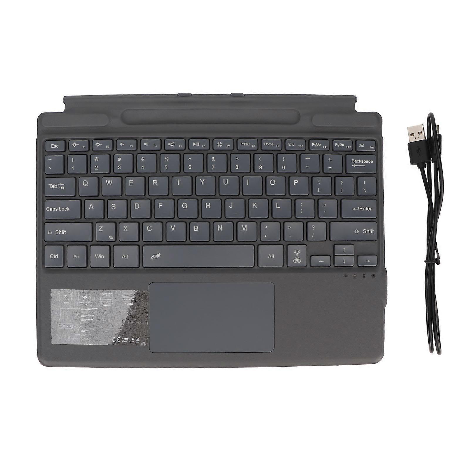 Notebook Bluetooth Wireless Keyboard Ultra Slim Portable with Touchpad Colorful Backlight Built in Battery