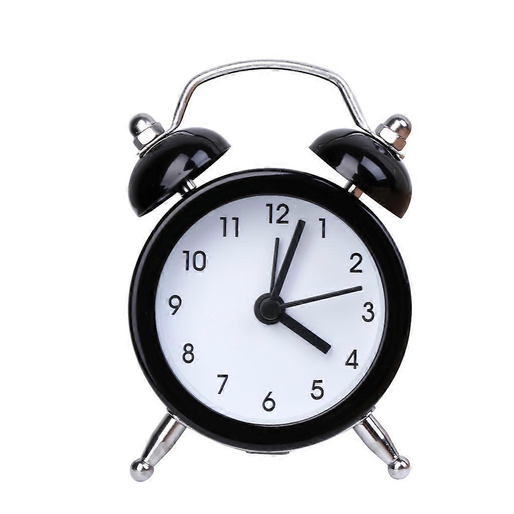 Portable Cute Mini Round Battery Alarm Clock Desktop Table Bedside Clocks Decor