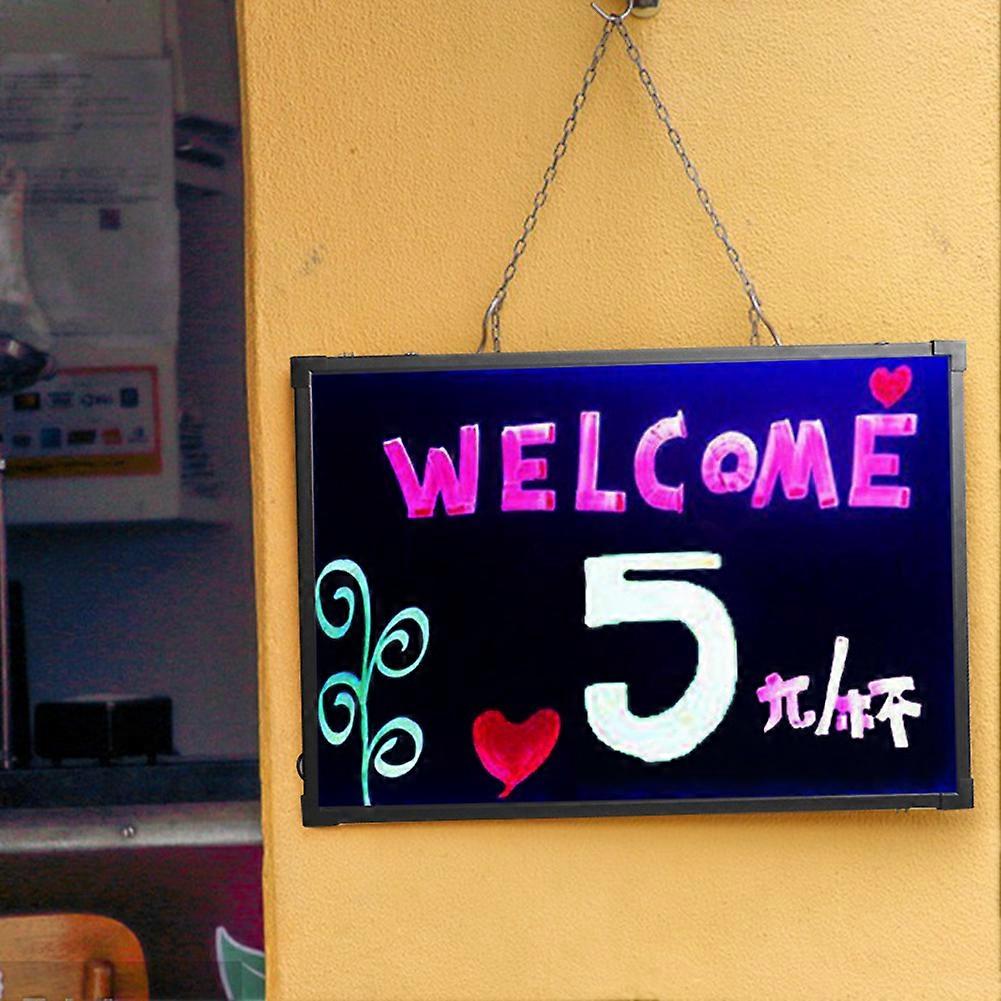 60x80cm LED Message Board, Large Erasable Neon Sign with 8 Markers, Flashing Lights - Menu Display for Restaurant, Wedding, Kitchen & Promotions