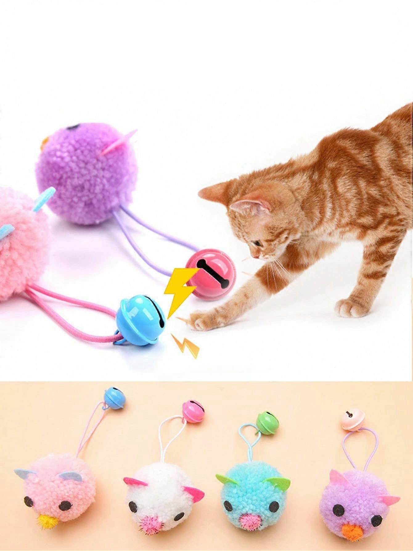 1pc Random Color Cat Toy With Bell Inside Mouse-Shaped Design, Squeaky Sound, Relieve Boredom And Play With Your Cat