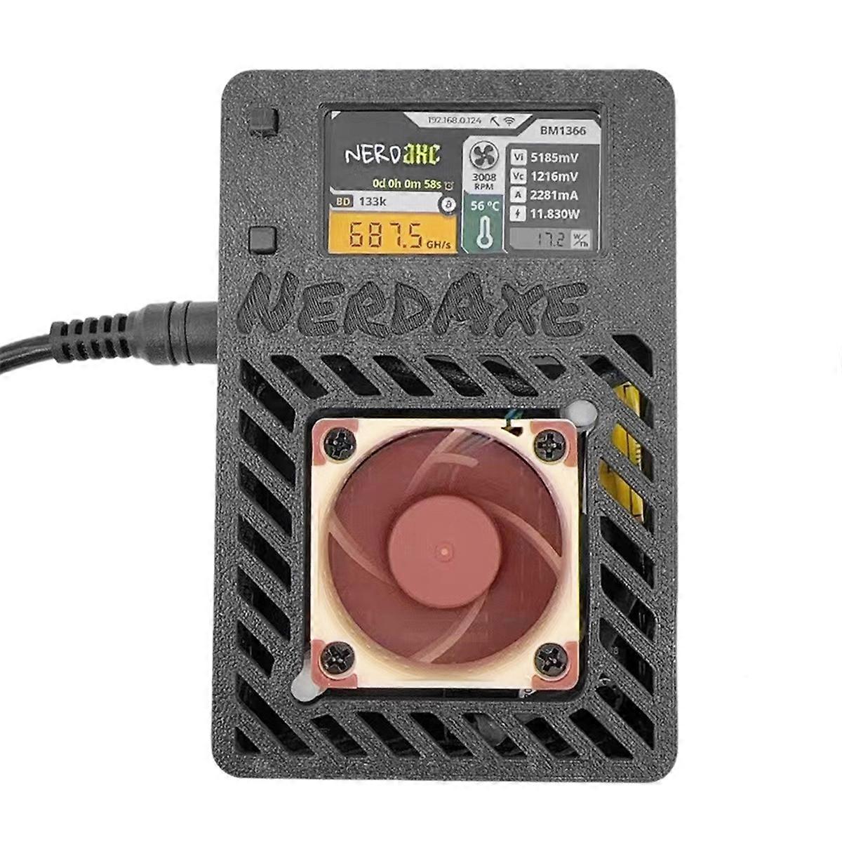 NerdAxe Miner Nerdminer Solo Lottery Miner 500Gh/S Super Silent Fan BM1366 ASIC Chip Bitaxe BTC Min