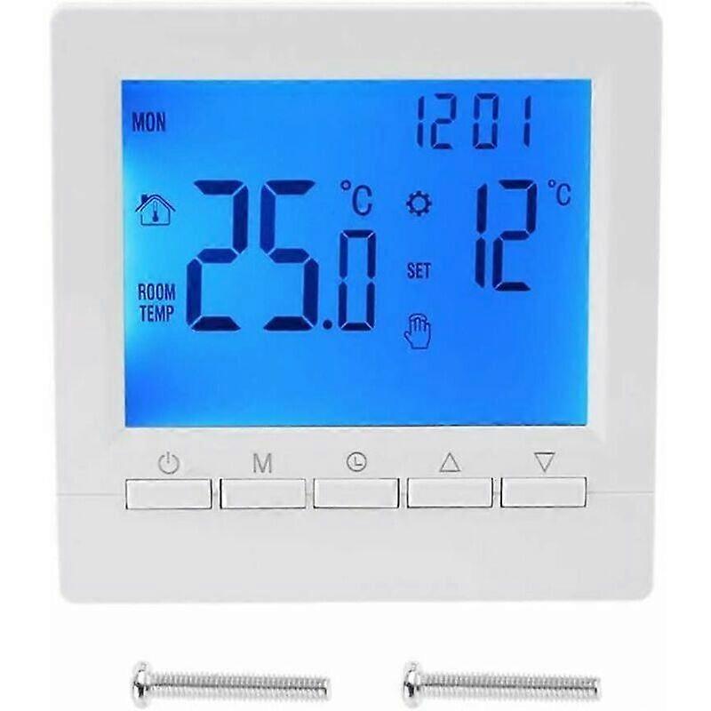 Thermostat mural intelligent avec cran LCD pour plancher chauffant - rtroclairage bleu