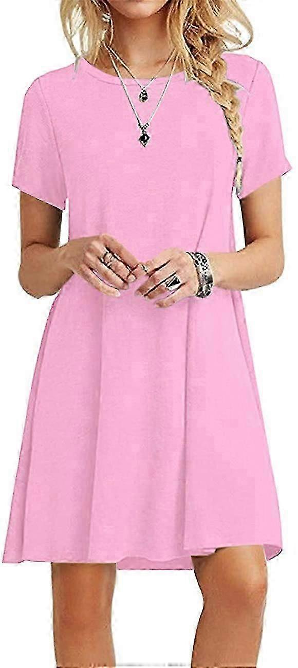 Femme Casual Uni Simple Loose 2XL Rose