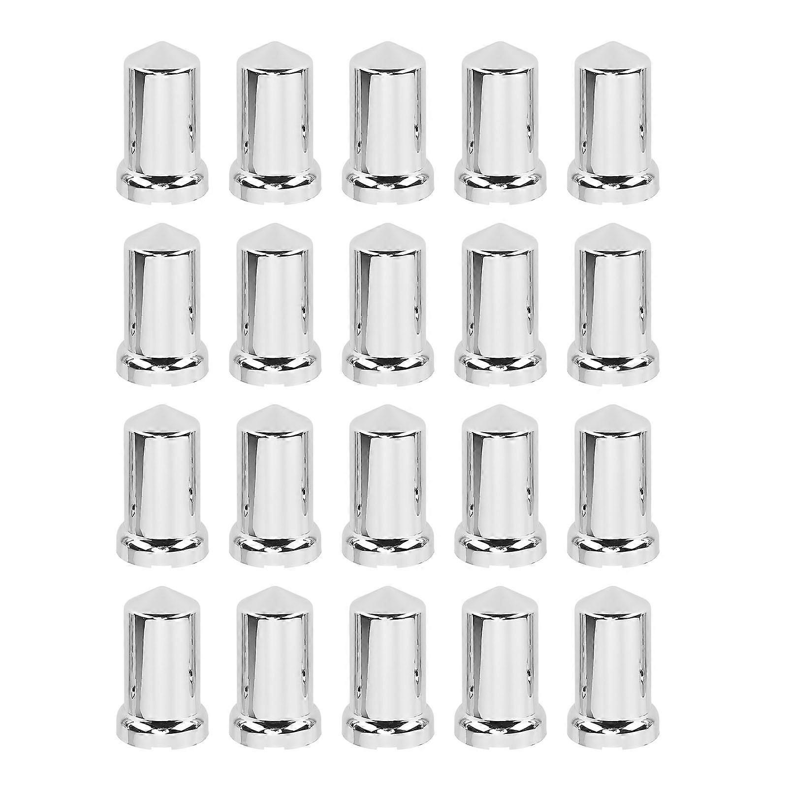 Lug Nut Covers ABS Chrome 33mm Flanged Anti Rust 20pcs