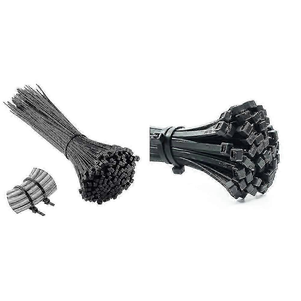 100 قطعة روابط كبلات 200 مم × 2.5 مم ، روابط كبلات نايلون ، روابط كابل 200 مم ، أسود