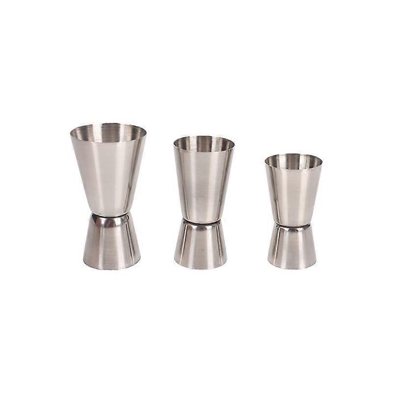 3-Pack Stainless Steel Jiggers - 25ml/50ml & 15ml/30ml Measuring Cups for Bartending and Cocktail Mixing