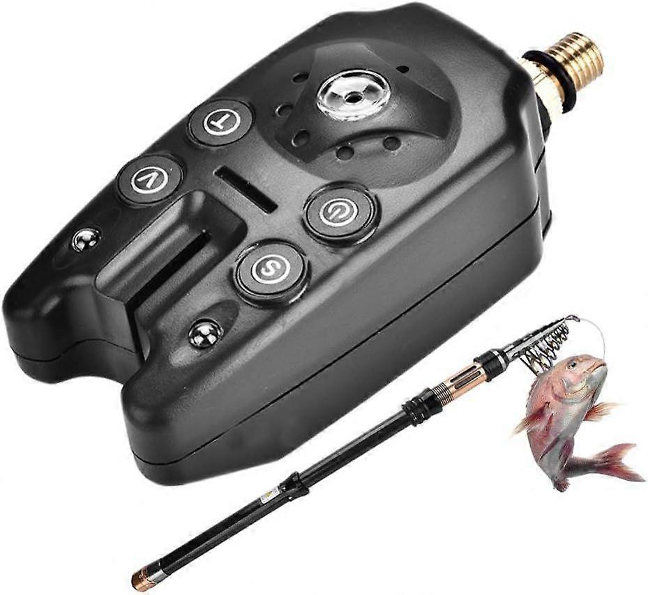 LED electronic bite alarm with audible alert, adjustable tone and volume