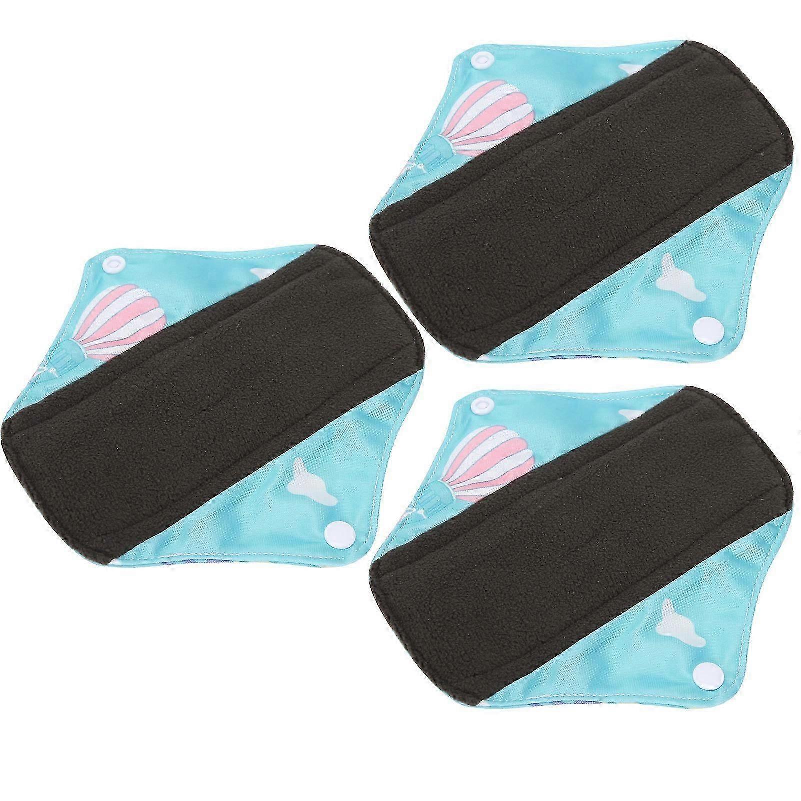 3pcs Cloth Sanitary Towels Washable Reusable Sanitary Towels Pads Menstrual Absorbent PadsS01