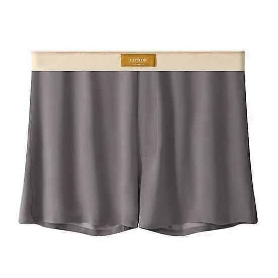 Men Boxer Underwear Mid-rise Wide Elastic Loose Fit Patchwork Shorts Briefs Waistband Color U-Convex Ice Silk Panties