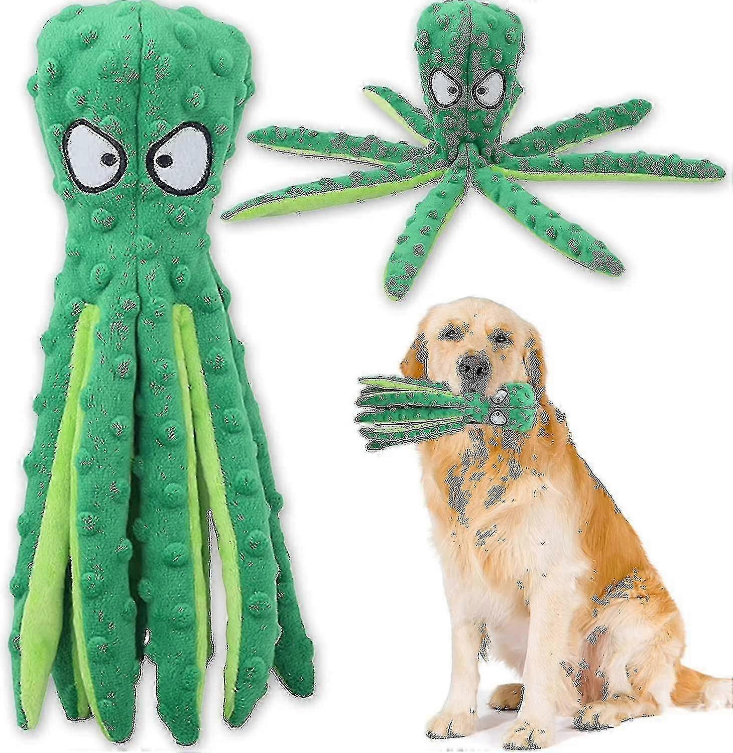 Dog Interactive Play Toy,no Stuffing Octopus Dog Chew Toy With Crinkle Pape High Quality