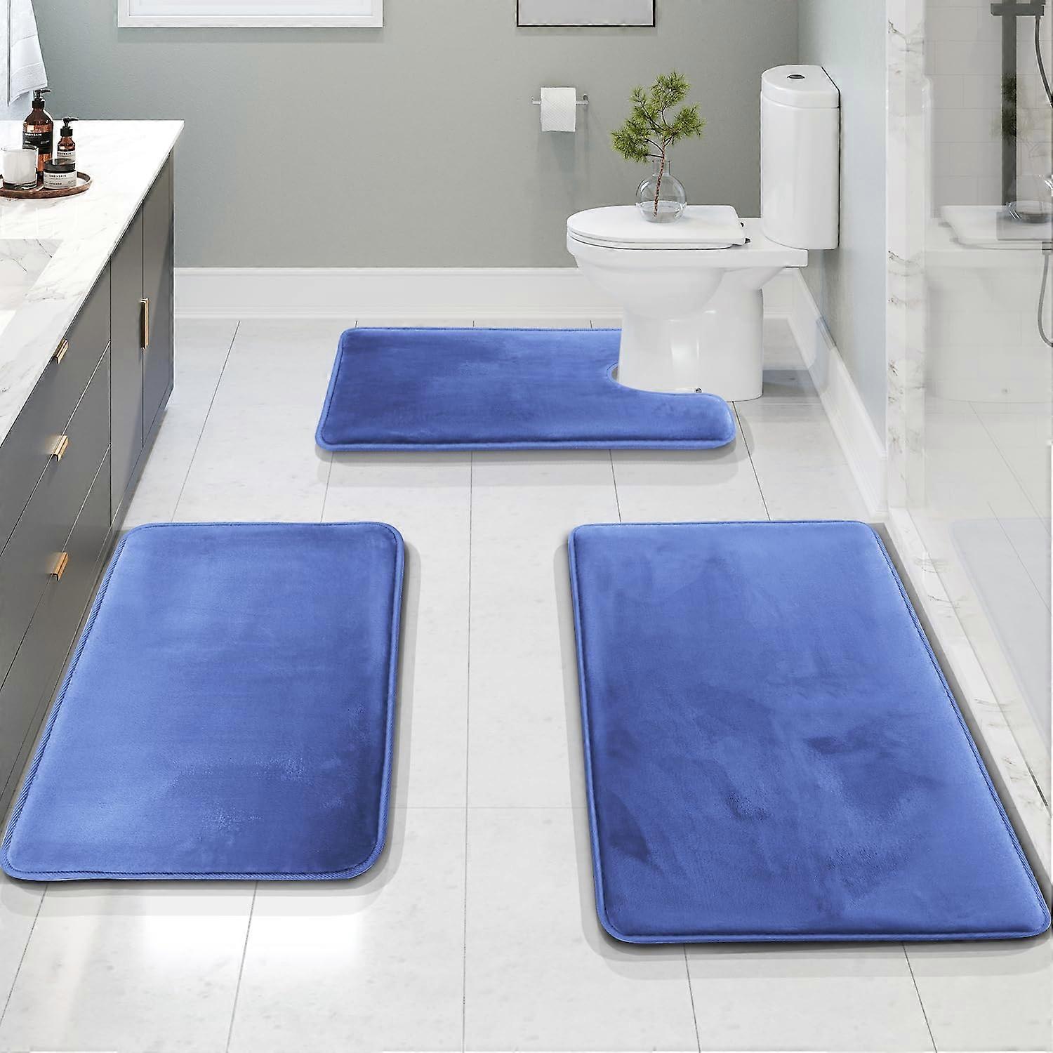 Three-piece bathroom rug set is soft, non-slip and quick-drying.
