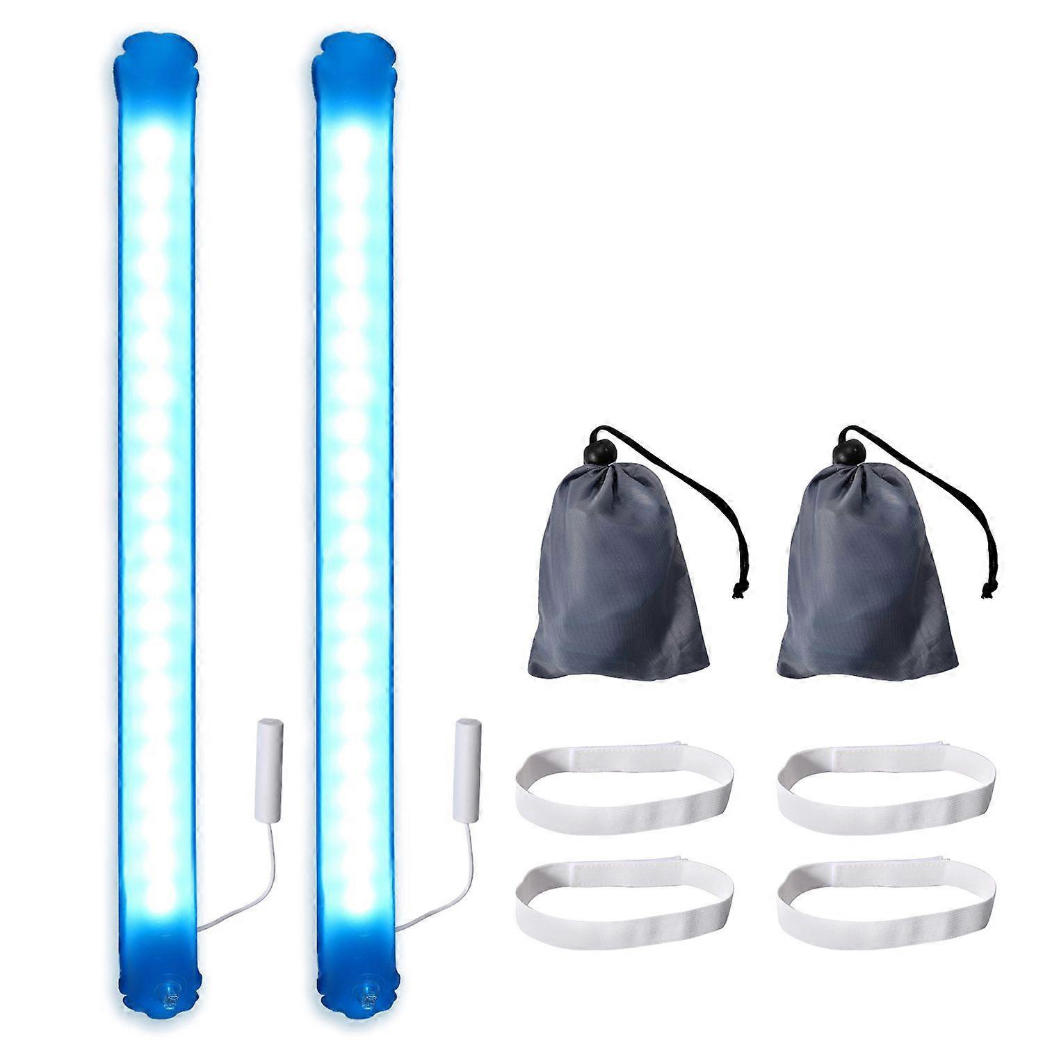 2pcs Colorful Inflatable Camping Lantern Foldable Light Strip Easy to Store for Outdoor Activity Camp Hung on RVs, Tents, Cave with Adhesive Tape and